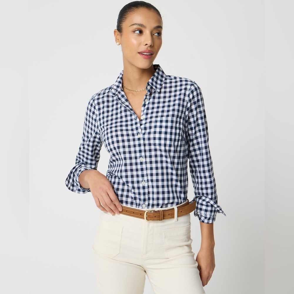 J Crew Gingham lightweight cotton shirt in signature fit AL495
